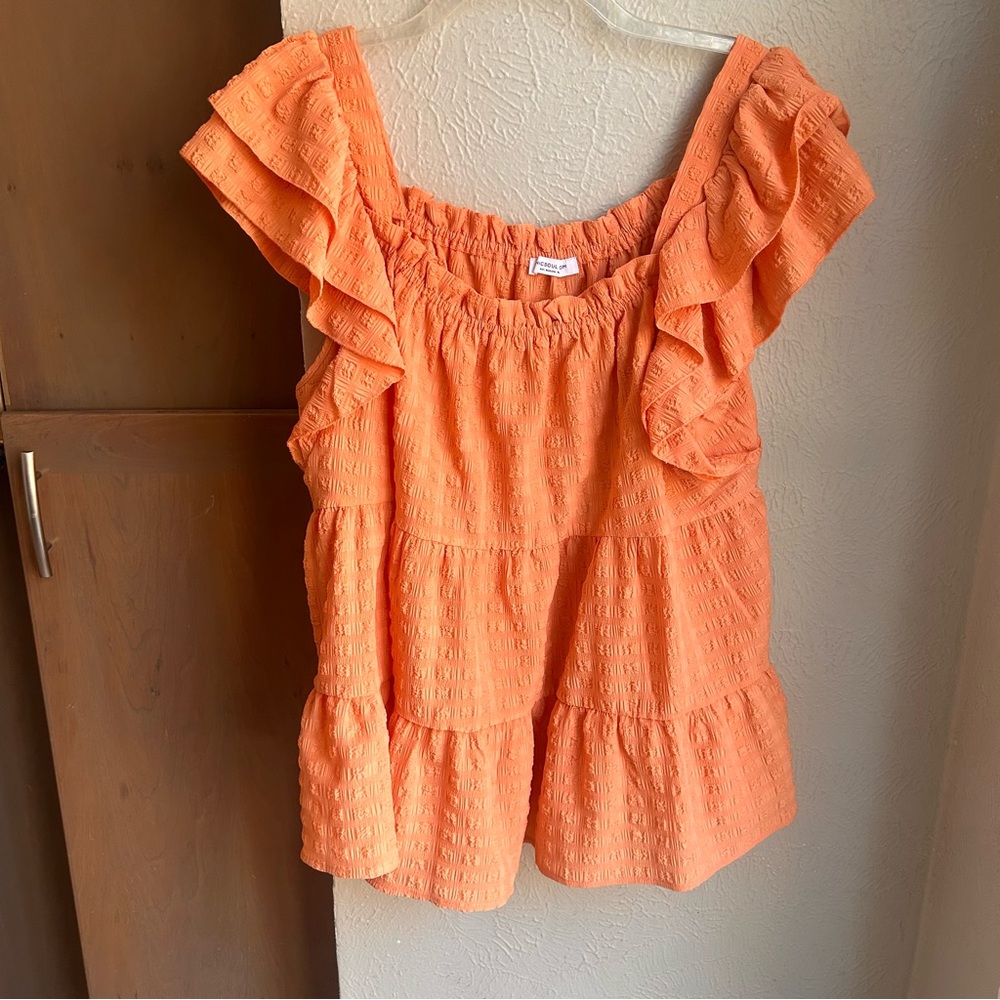 Chic Soul Orange boho top size 2X